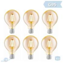 Kit 6 Lâmpadas Filamento Led Retro Vintage G95 Kit 6 Lâmpadas Filamento Led Retro Vintage G95