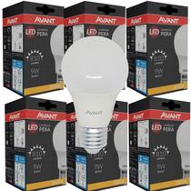 Kit 6 Lâmpadas Led 9w Bulbo E27 3000k Branco Quente 110V/220V