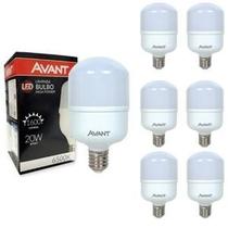Kit 6 Lâmpadas Led Bulbo 20w Branco Frio 6500K Bivolt Econômica Avant