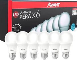 Kit 6 Lâmpadas LED Bulbo Pera 9W BIV 6500K E27 AVANT