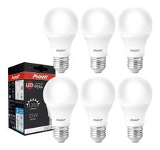 Kit 6 Lâmpadas Led Bulbo Pera Bivolt 15w Luz Branca Avant