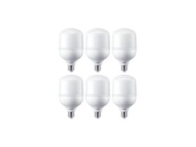 Kit 6 Lâmpadas LED E27 Bulbo Philips Luz Fria 24W - Fria