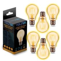 Kit 6 Lâmpadas Led Filamento A60 4w Bivolt E27 2200k 360lm