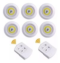 Kit 6 Lampadas Spot Led Luminaria Controle Sem Fio Remoto