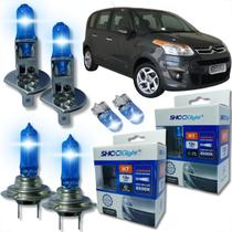 Kit 6 lâmpadas super brancas 8500k farol alto baixo e lanterna h7 h1 t10 duplo foco kit shocklight Kit 6 lâmpadas super brancas 8500k farol alto baixo e lanterna h7 h1 t10 duplo foco kit shocklight
