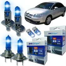 Kit 6 lâmpadas super brancas 8500k farol alto baixo e lanterna h7 h1 t10 duplo foco kit shocklight Kit 6 lâmpadas super brancas 8500k farol alto baixo e lanterna h7 h1 t10 duplo foco kit shocklight