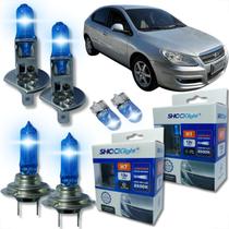 Kit 6 lâmpadas super brancas 8500k farol alto baixo e lanterna h7 h1 t10 duplo foco kit shocklight Kit 6 lâmpadas super brancas 8500k farol alto baixo e lanterna h7 h1 t10 duplo foco kit shocklight