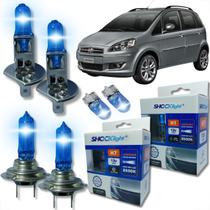 Kit 6 lâmpadas super brancas 8500k farol alto baixo e lanterna h7 h1 t10 duplo foco kit shocklight Kit 6 lâmpadas super brancas 8500k farol alto baixo e lanterna h7 h1 t10 duplo foco kit shocklight