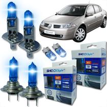 Kit 6 lâmpadas super brancas 8500k farol alto baixo e lanterna h7 h1 t10 duplo foco kit shocklight