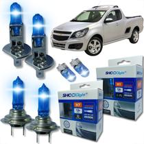 Kit 6 lâmpadas super brancas 8500k farol alto baixo e lanterna h7 h1 t10 duplo foco kit shocklight