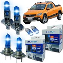 Kit 6 lâmpadas super brancas 8500k farol alto baixo e lanterna h7 h1 t10 duplo foco kit shocklight Kit 6 lâmpadas super brancas 8500k farol alto baixo e lanterna h7 h1 t10 duplo foco kit shocklight
