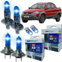 Kit 6 lâmpadas super brancas 8500k farol alto baixo e lanterna h7 h1 t10 duplo foco kit shocklight