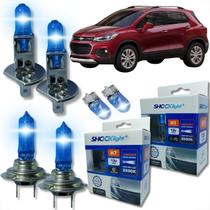 Kit 6 lâmpadas super brancas 8500k farol alto baixo e lanterna h7 h1 t10 duplo foco kit shocklight