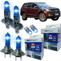 Kit 6 lâmpadas super brancas 8500k farol alto baixo e lanterna h7 h1 t10 duplo foco kit shocklight