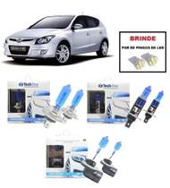 Kit 6 Lampadas Super Brancas Farol Alto/Baixo/Milha Modelo H7 H1 H27 Hyundai I30 ano 2008 a 2013