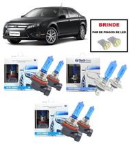 Kit 6 Lampadas Super Brancas para Farol Alto/Baixo/Milha Modelo H11 H7 H11 Ford Fusion 2006 ...