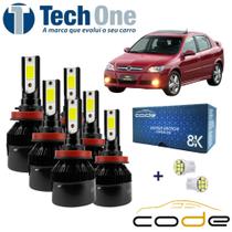 Kit 6 Lâmpadas Super Led 8000K Tech One Code Astra 2003/2012 Farol Alto Baixo e Milha + Pingo T10