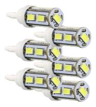 Kit 6 Lâmpadas Tiger Pingão T10 9 Leds