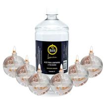 Kit 6 Lamparina Decorativa Bola + 1L Fluido Puro Kit 6 Lamparina Decorativa Bola + 1L Fluido Puro