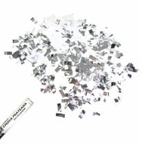 Kit 6 Lança Confete Prateado Metalizado 30cm