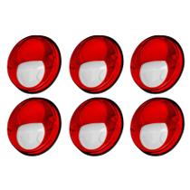 Kit 6 Lanterna Bicolor Redonda C/ Refletivo P/ 2 Soquetes