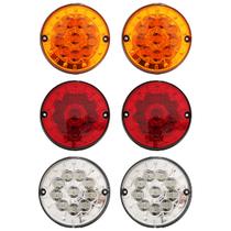 KIT 6 Lanterna Traseira 10 LED 12 volts Ø 12.5 cm - Ônibus Caio / Marcopolo / Caminhão