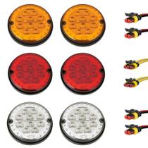 KIT 6 Lanterna Traseira Caminhão Bugue Ônibus Comil Mascarello Neobus Ø12.5cm LED 24 volts - SILO