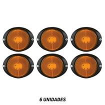 Kit 6 Lanternas Carreta Âmbar Lateral BiVolt Com Flange