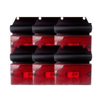 Kit 6 Lanternas Lateral Retangular Com Suporte Rubi Bivolt