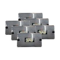 Kit 6 Lanternas Lateral Retangular Sem Suporte Cristal Bivolt