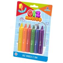 Kit 6 Lapis Giz Magico Risca E Sai- Brinquedo Banho Desenhar - Polibrinq