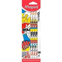 Kit 6 Lápis Grafite Tatoo Maped Hb Pow Triangular Kit 6 Lápis Grafite Tatoo Maped Hb Pow Triangular