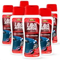 Kit 6 Lava Autos Shampoo com Cera Carnaúba Super Brilho Proauto 500ml