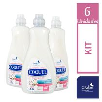 Kit 6 Lava Roupa Liquido Coquel Sabão de Coco 1,5L Amacite