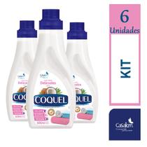 KIt 6 Lava Roupas Líquido Coquel Coco Roupas Delicadas 500ml