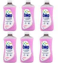 Kit 6 Lava Roupas Líquido OMO Roupa Delicada Original 450ml
