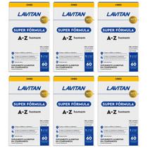 Kit 6 Lavitan Super Fórmula Multivitamínico Homem 60 Comp