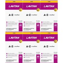 Kit 6 LAVITAN Suplemento Vitamínico - A-Z Para Mulher 60 Cáp