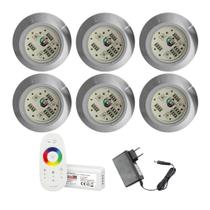 KIT 6 LED 9W RGB + CENTRAL E FONTE 12v P/ ILUMINAÇÃO PISCINA KIT 6 LED 9W RGB + CENTRAL E FONTE 12v P/ ILUMINAÇÃO PISCINA
