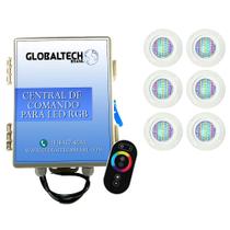 Kit 6 Led Piscina Pratic SMD 9w + Central Touch - Sodramar