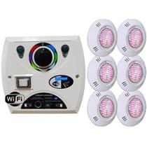 Kit 6 LED Piscina RGB Colorido SMD 5W + Central Wifi Sodramar Kit 6 LED Piscina RGB Colorido SMD 5W + Central Wifi Sodramar