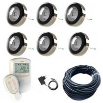 Kit 6 Led Refletor Iluminação Piscina Rgb 6w Cabo 20m Tholz