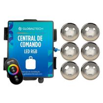 Kit 6 LED RGB 20W + Central de Comando Globaltech 180W