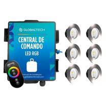 Kit 6 LED RGB SLIM 10W + Central de Comando Globaltech 120W