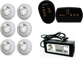 Kit 6 leds 9w luxpool + fonte 5a + controlador luxpool 72w