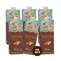 Kit 6 Leite Vegetal Amêndoa Mix De Nuts e Cacau 1L - Cajueiro