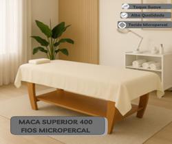 Kit 6 Lençol Para Maca Superior Sem Elástico Micro Percal 400 Fios Clinica Estética Hospital Lavável