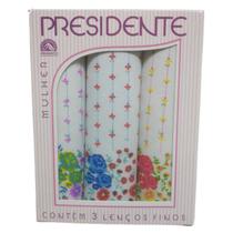 Kit 6 Lenços Bolso Feminino Presidente 30x30 Presente Mãe Vó