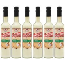 Kit 6 Licores de Abacaxi com Coco Paratiense 500 ml Cachaça Piña Colada Lembrancinha Frutado Presente Presenteável