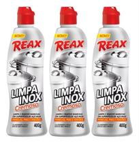 Kit 6 Limpa Inox Cremoso 400g Reax Remove Mancha Panela Pia
